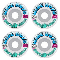 Snot Skateboard Wheels 51mm Wide Boys 99A Clear/Blue