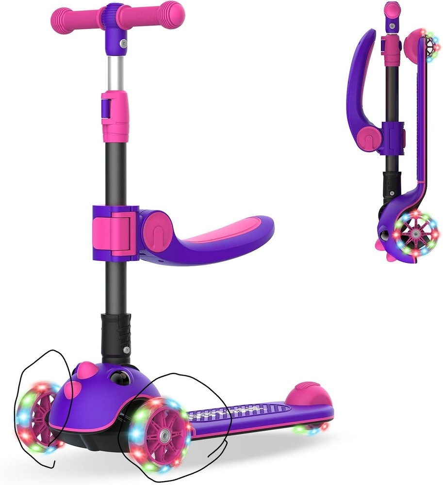 Pink light up 4 inch GoTrax KS3Pro scooter wheels replacements Pair of 2 WHEELS