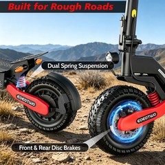 Adult 1200W Mountain Electric Scooter 30MPH 25Miles 11» Offroad Tires E-Scooter