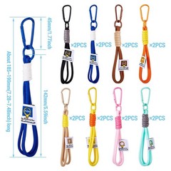 16Pcs Strong Braided Nylon Keychain Lanyard Bulk Mixed Color Paracord Keychai…