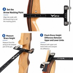 Archery Bow String Nocking Points Pliers with T Shape Turning Bow Square Ruler