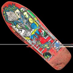 Vintage 1989 Schmitt Sticks Chris Miller “Faces” Skateboard Deck Used