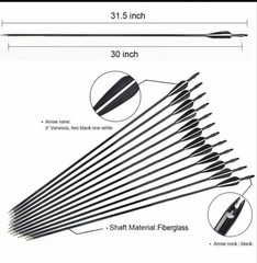 30Lbs 57-INCH BLACK ARCHERY RECURVE BOW