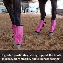 Adjustable Equestrian Fly Boots – Protective Mesh Leggings for All Horse Breeds