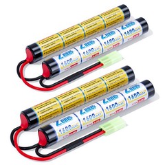 2x Zeee 9.6V Airsoft Battery 1600mAh NiMH Battery with Mini Tamiya Connector
