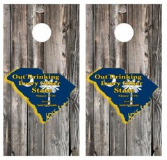 South Carolina Out Drinking Every Other State Cornhole Board Wraps FREE LAM 3359
