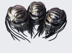 Hand-painted Predator FRP Motorcycle Helmet Full Face Mask Laser Light Cool Gift