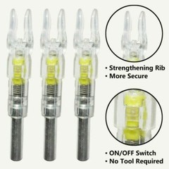 US Automatic LED Shooting Archery Arrows Lighted Nocks ID 6.2mm Arrow Nock Tail