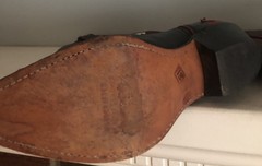 Vintage Black & Red Leather Code West By Dan Post Inlay Cowboy Boots-Size 6