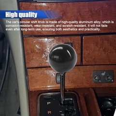 Car Round Ball Gear Shift Knob, Aluminum Alloy Gear Shift Stick Head for Black