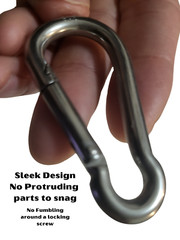 316 Stainless Steel Carabiner snap clip hiking clasp marine grade 6mm 1/4 2 3/8″