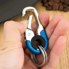Stainless Steel Keychain Carabiner Hook Key Ring Clip Outdoor EDC
