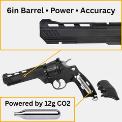 Crosman Vigilante CO2 Revolver Air Gun Kit – .177 Cal Pellet/BB Air Pistol