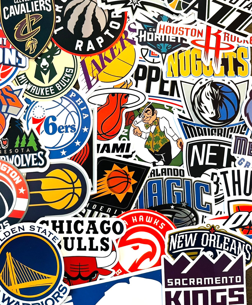 31pcs NBA Basketball Stickers – All Team Logos – Waterproof Vinyl Stickers