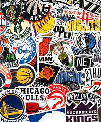 31pcs NBA Basketball Stickers – All Team Logos – Waterproof Vinyl Stickers