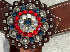 Weaver Breast Collar Leather Swarovski Crystal All American Western Horse Tack