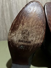 Vtg 80s Durango Black Leather Western Cowboy Boots Mens 10.5 Pull On