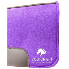 Purple Wool Felt Saddle Pad with Leather | Western Riding Pad | 30X30″ & 32X32″