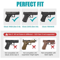 G19 OWB Holster for Glock 19 G26 Gen 3 4 5 6, 19X 23 Gen 3 4, G 32 44 45 丨