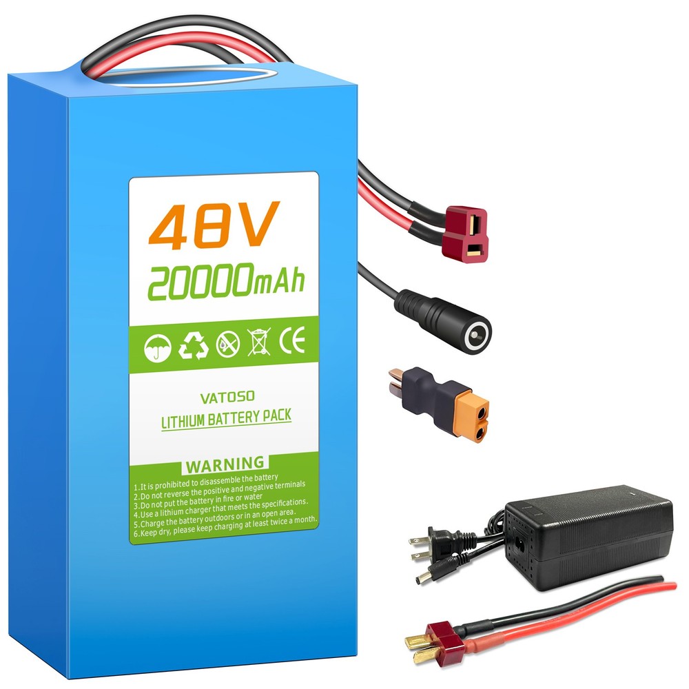 48V 20Ah Lithium-ion Battery Pack, Built-in 30A BMS, T-Plug Ready, XT60 Adapter