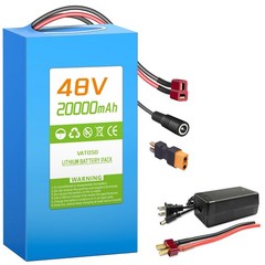 48V 20Ah Lithium-ion Battery Pack, Built-in 30A BMS, T-Plug Ready, XT60 Adapter