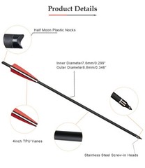 20″ Carbon Crossbow Arrows Crossbow Bolts 3X Lighted Nocks Archery Bow Shooting