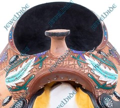 Navajo Feathers Barrel Racing Western Pleasure Horse Saddle 14″-18″ Size F/s