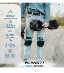 Hover-1 Rebel Kids With LED Headlight, 6 MPH Max Speed – Tie Dye