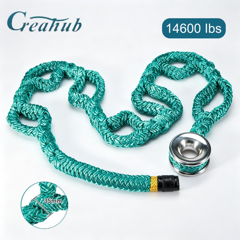 Rigging Ring Sling Rope,1.38″x6.89FT, Aluminum Ring,14600LBS,7-Pocket Adjustment