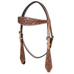 Western Headstall and Breast Collar Set HILASON Tooled Leather Horse Bridle Tack