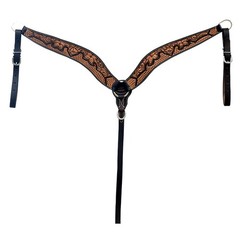 Western Headstall and Breast Collar Set HILASON Tooled Leather Horse Bridle Tack