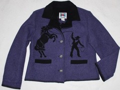Wooded River ID*Purple Roping Bucking Horse Jacket*Coat*Womens Large*Equestrian