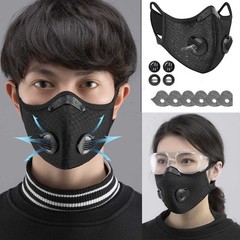 2-Pair Carbon Filter Face Masks with Valves – Reusable for Sports & Outdoors