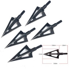 3/6/12/24/60pcs Broadheads 3 Blades Arrowheads Tip Steel For Bow And Crossbow