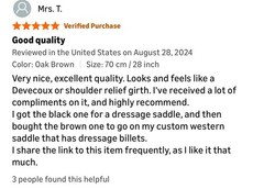 Exion Dressage Girth 18″ 45cm Anatomical Black Leather Calfskin Padded Monoflap