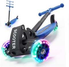 3 Wheel Scooter for Kids Ages 3-12, LED Light-Up Kids Kick Scooter–Portable Fold