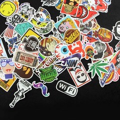 200 Pack Random Vinyl Skateboard Decals Graffiti Stickers Bomb Skate Laptop Lot