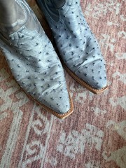 Tecovas Women’s Western Cowboy Boots Annie Chambray Ostrich US 8B