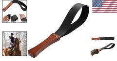 Equestrian Riding Aid 19 Inches Black Wooden Handle Anti Slip for Horse Training