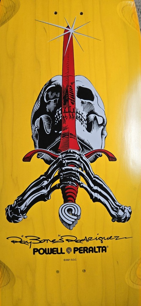 Powell Peralta Skull And Sword Ray Bones Rodriguez Skateboard Deck Rare Colorway
