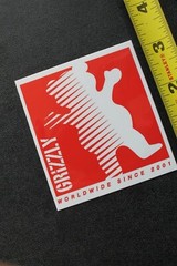 GRIZZLY Skateboard Griptape Bear Red White Fade Z47A OG Skateboarding STICKER