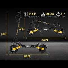 Electric Scooter for Adults 30MPH 40Miles 48V23.4AH Foldable Off-road Escooter