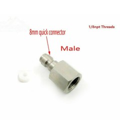 Paintball PCP 8mm Quick Release Disconnect Coupler 1/8 NPT Fitting Male&Female
