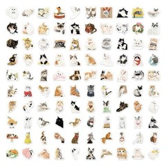 30Pcs Random Cute Cat Meme Kawaii Kitten Animal Cartoon Waterproof Stickers