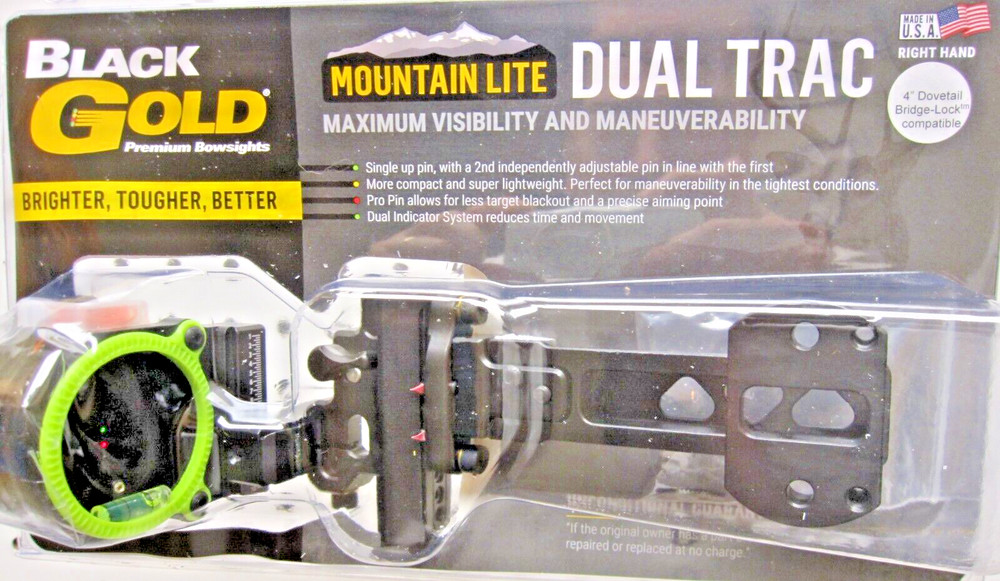 Black Gold Mountain Lite Dual Trac 2 Pin .019 RH Moveable Sight , Dovetail-New