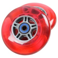2 RED Wheels W/Abec 7 Bearings for RAZOR SCOOTERS 100mm