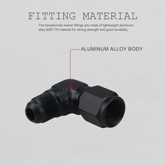8AN Female to AN8 Male Flare 90 Degree Swivel Fitting 8AN to 8AN Female to Male