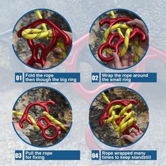 Climbing Figure 8 Descender 6.7 Inch Red Device for Safe Belaying and Rappelling