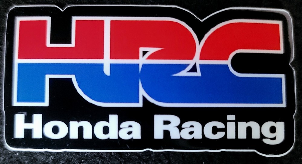 HONDA RACING STICKER «BLACK RED BLUE» 3 X 1 1/2″ GLOSSY THICK WATERPROOF OUTDOOR