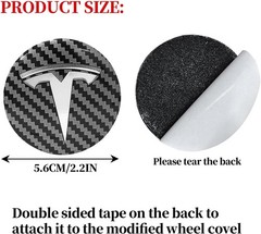 4 Pack Aluminum Waterproof Wheel Cover Center Emblem Sticker for Tesla Model 3 M